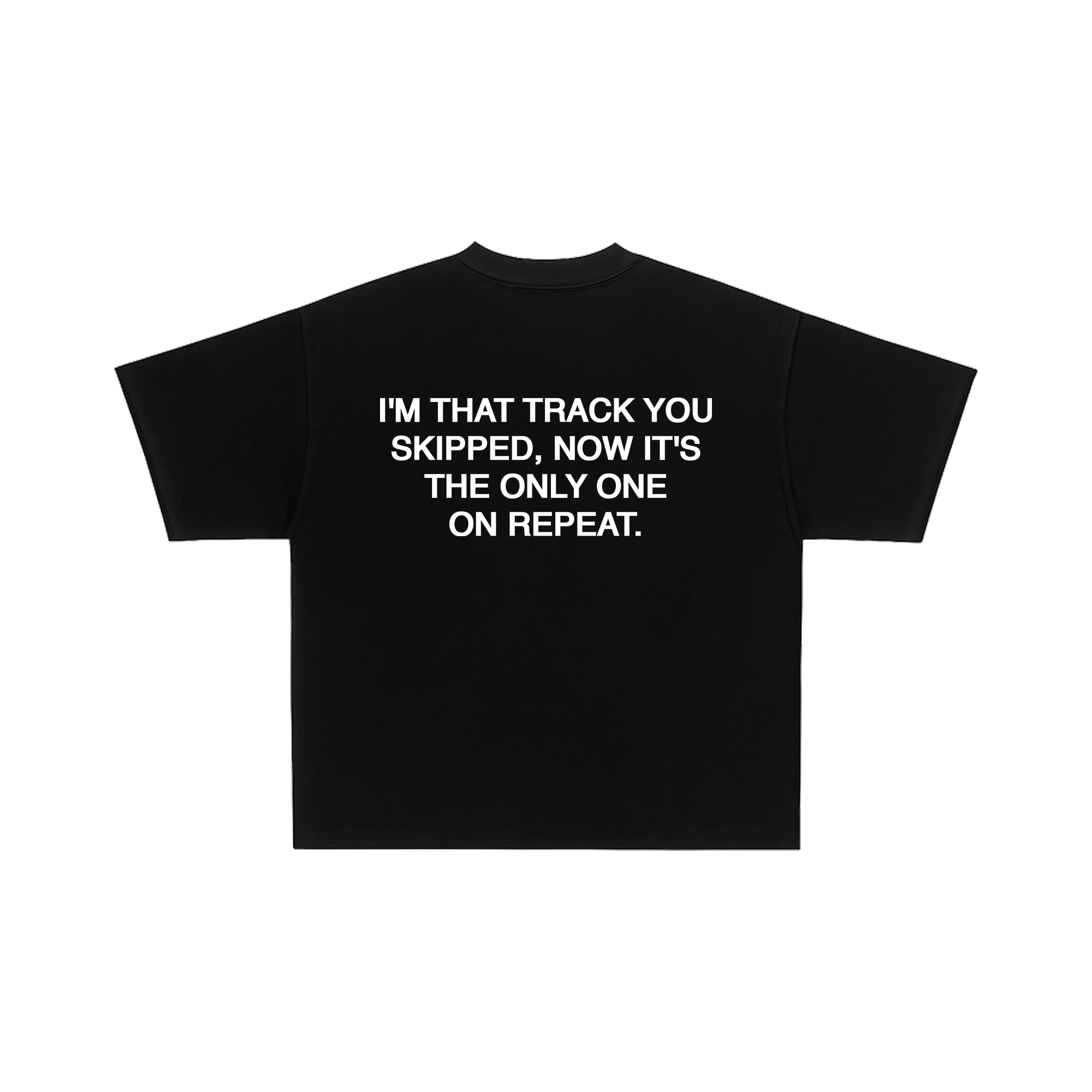 ON REPEAT TEE - WHITE PRINT