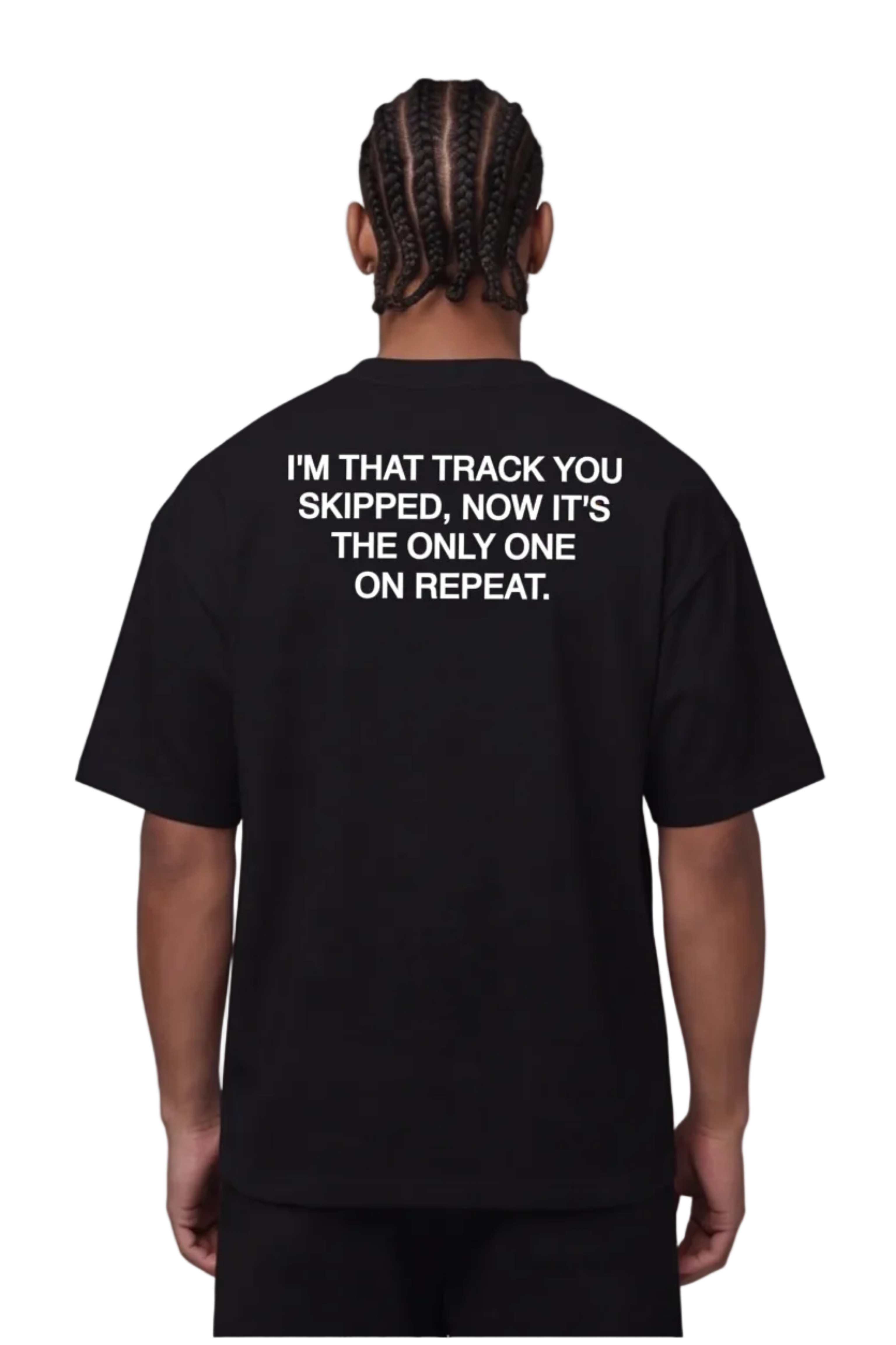 ON REPEAT TEE - WHITE PRINT